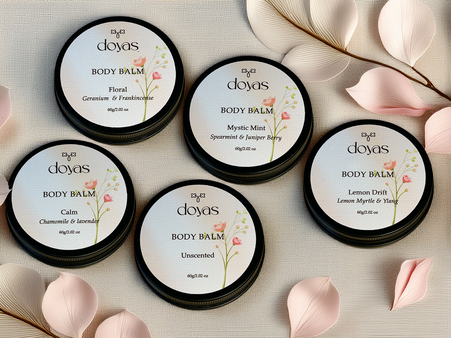 Hydrating body balm collection in 60g tin